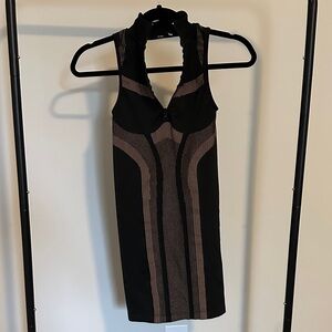 Black and Brown Sleeveless Dress